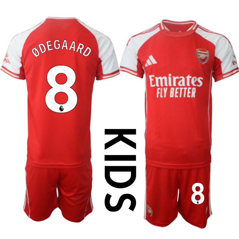 Youth 2025-2026 Season Club Arsenal home red #8 Soccer Jersey->youth soccer jersey->Youth Jersey